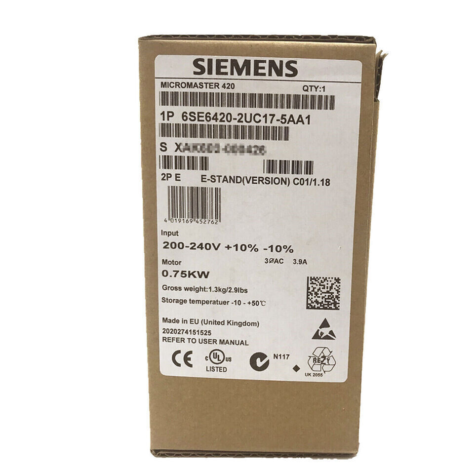 new Siemens 6SE6420-2UC17-5AA1 1PCS MICR0MASTER 420 Inverter 6SE6420-2UC17-5AA1