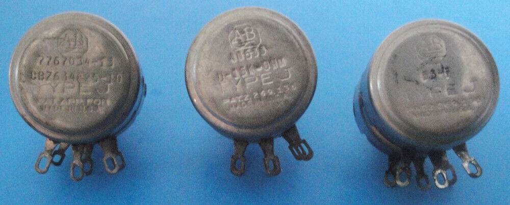 Lot (3) Vintage Allen-Bradley Ganged Type J Potentiometers