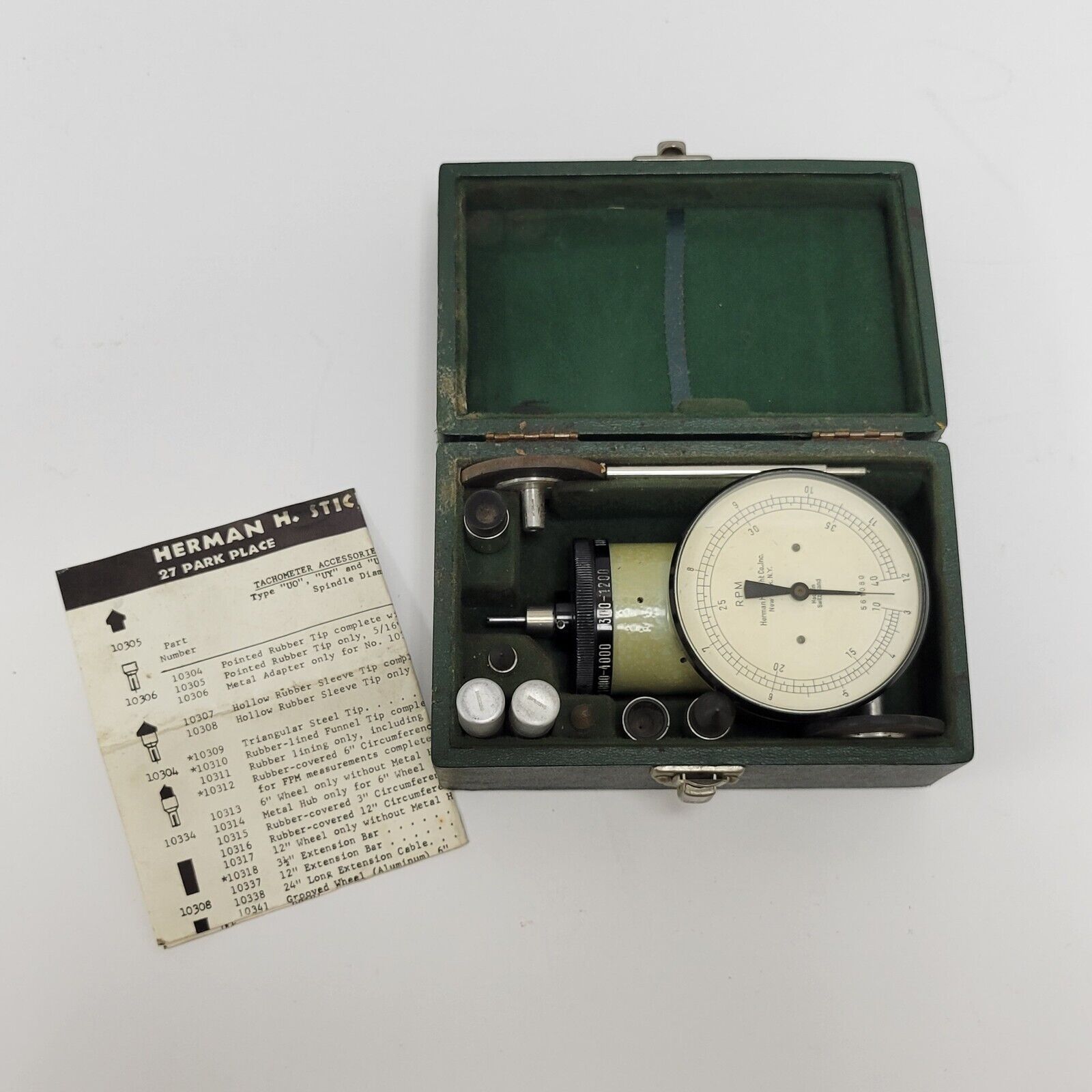 Vintage Herman H. Sticht Co Inc Handheld Tachometer With Case Machinisit CNC