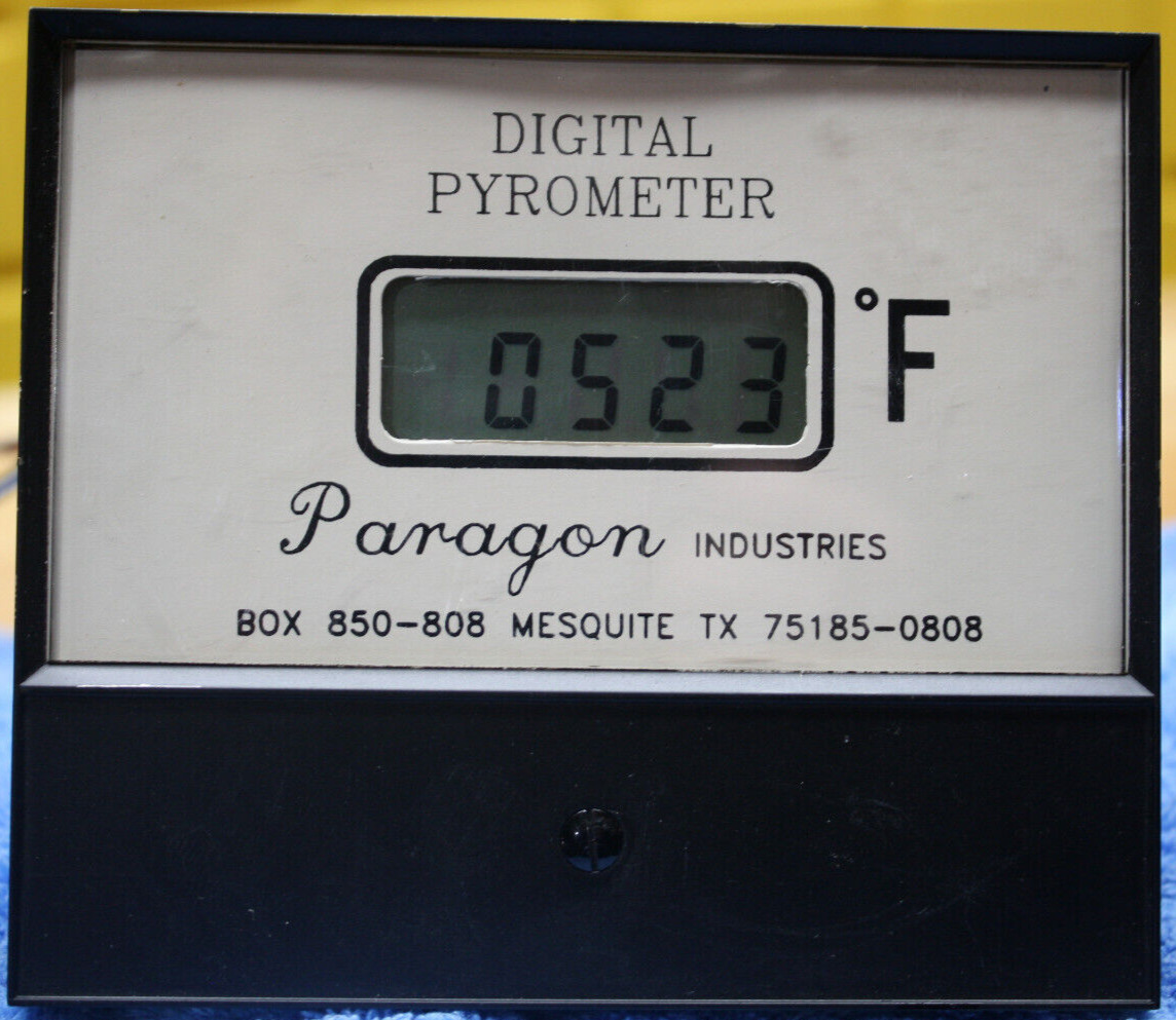 Vintage Paragon Idustries Digital Pyrometer Tested Working No Thermocouple