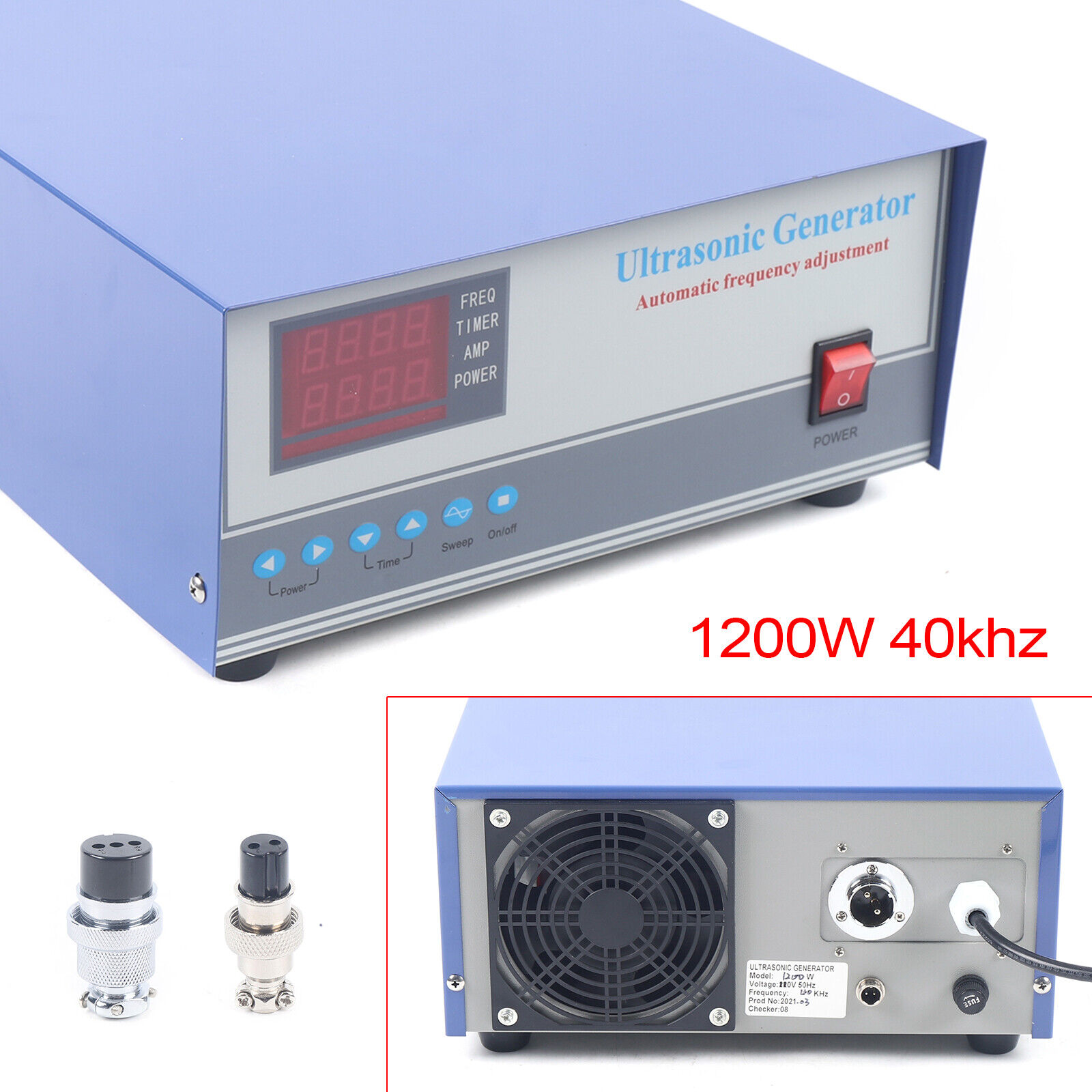 Ultrasonic Generator Transducer Driver Digital Display w/2 Plug Adjustable 1200W