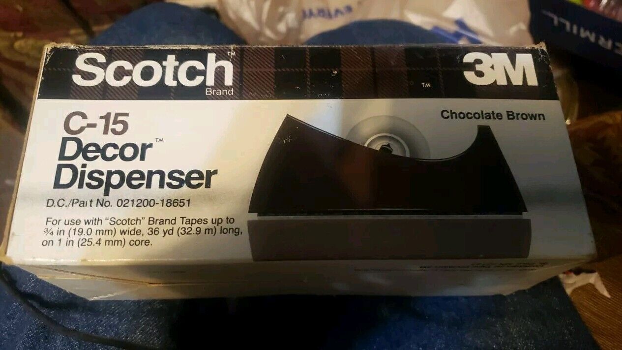 NEW Vintage Scotch/3M C-15 Brand Tape Dispenser CHOCOLATE BROWN W/BOX