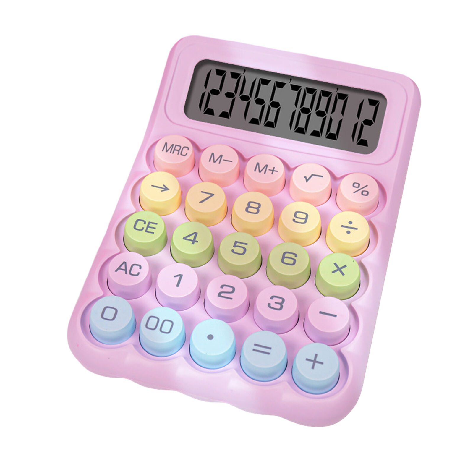 Vintage Design Calculator Extra Retro Round Key Mechanical with Lcd Display