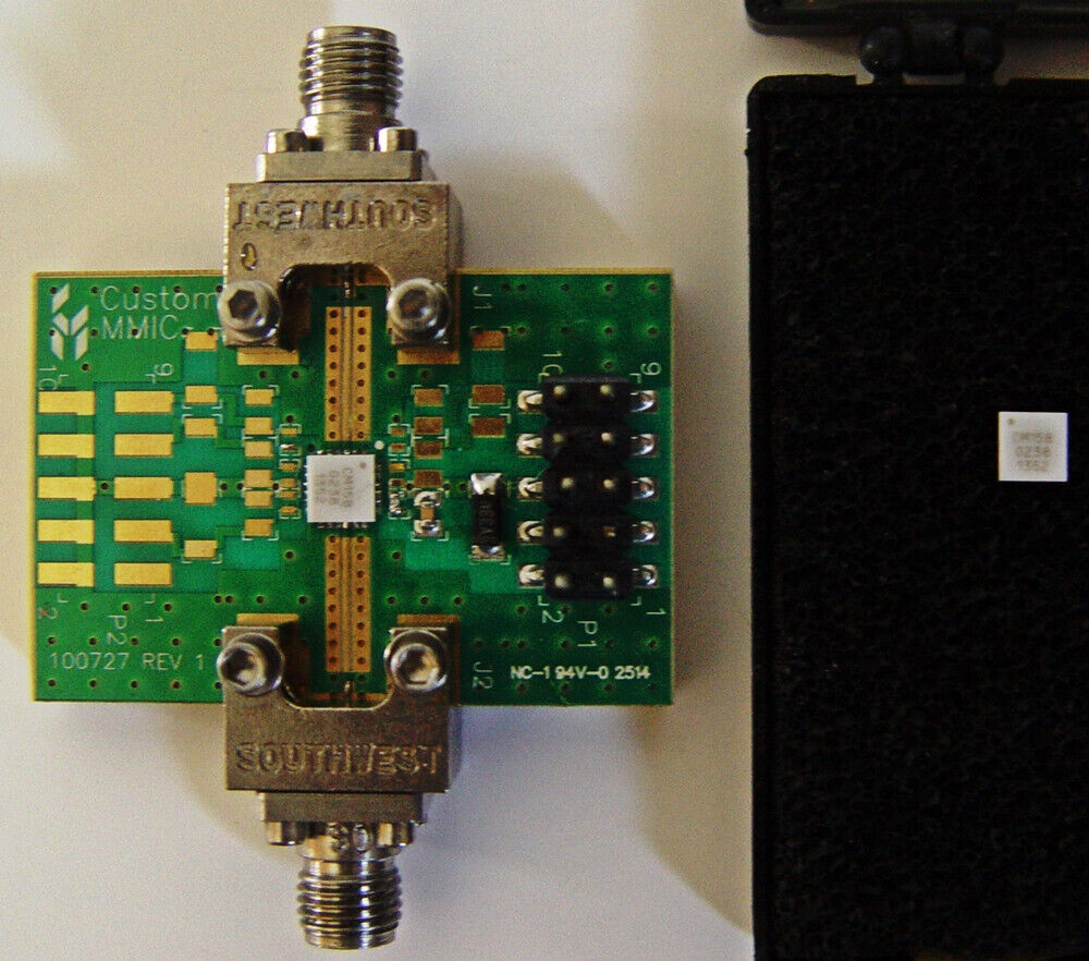 Custom MMIC CMD158C4 6-16 GHz Eval Board + Extra MMIC
