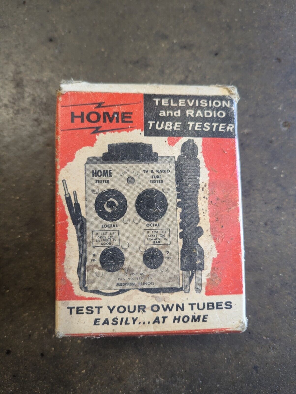 Vintage Home Tester TV & Radio Tube Tester Original Box USA Portable & Auto