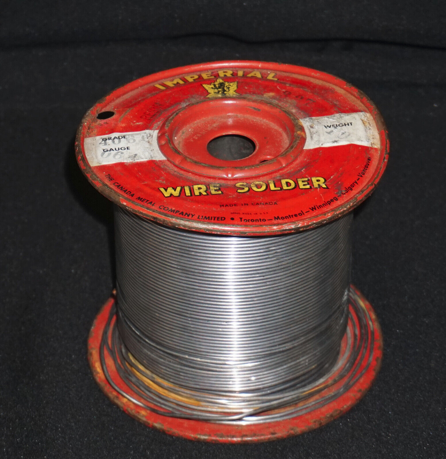 Vintage Imperial Wire Solder Resin-Five 64 Gauge .050 Diameter ~ 8+ lbs ~ Canada