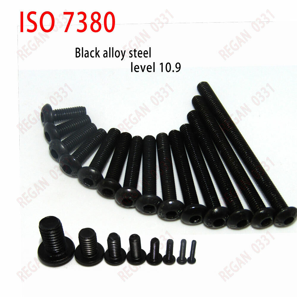 M1.6 M2 M2.5 M3 Metric 10.9 Black Alloy Steel Hex Socket Button Head Screw Bolts