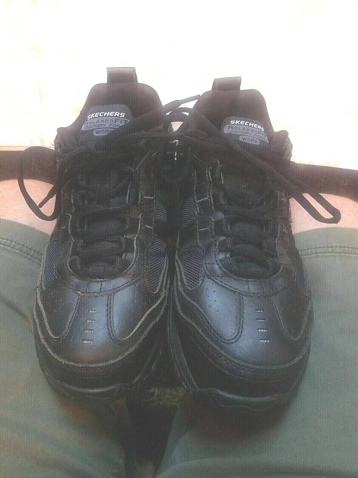 Skechers Mens Relaxed Fit Memory Foam 77013 Work Shoe Composite Toe Black Sz 7