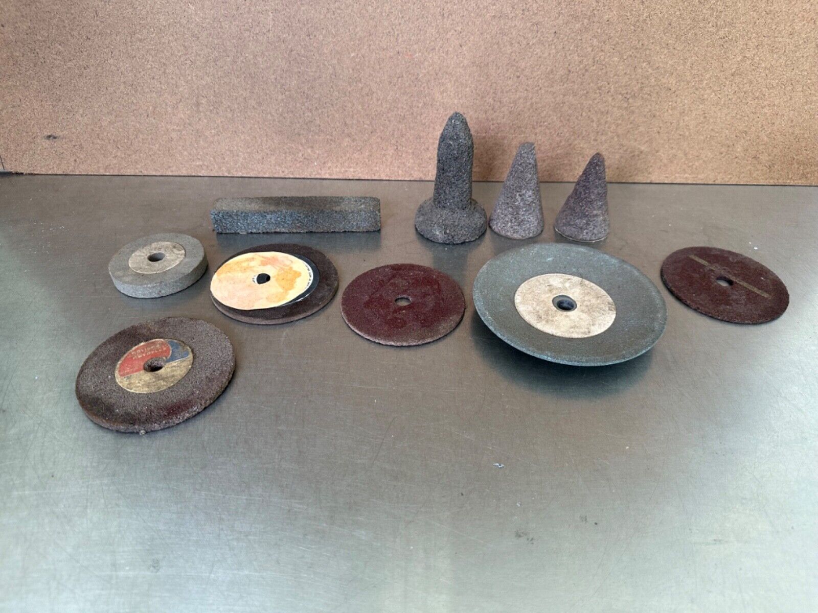 Lot of Vintage Stone Grinding  Cone Shaped Grinding Wheel and Others