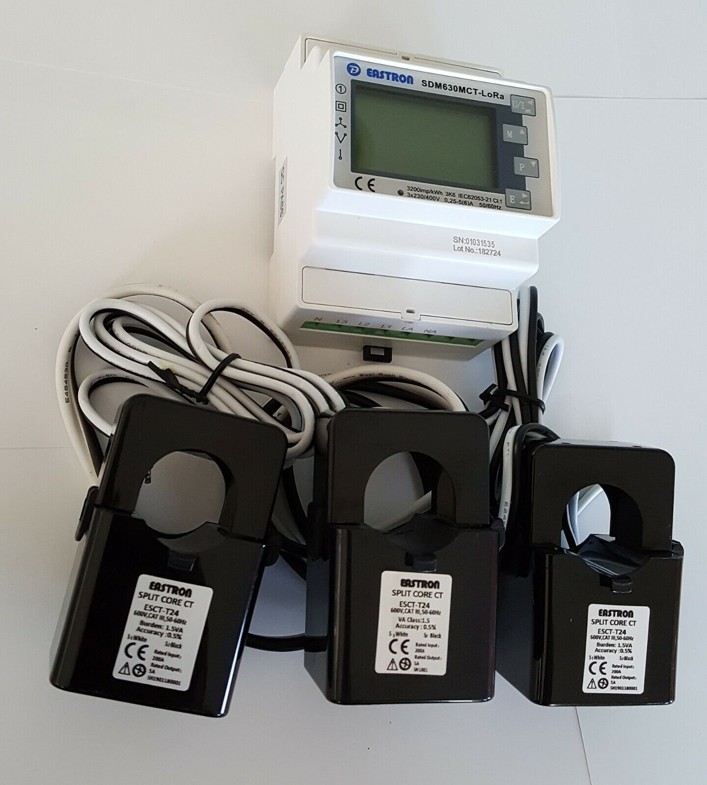 Smart energy meter KWH Volts Amps /  Electric Submeter 3+CTs