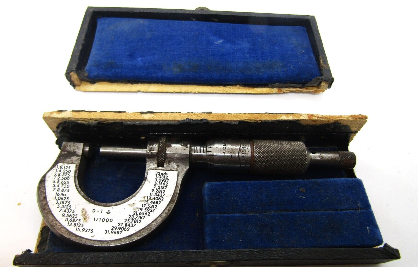 Vintage Outside Micrometer Supreme 0-1” Made in Germany W/ Case