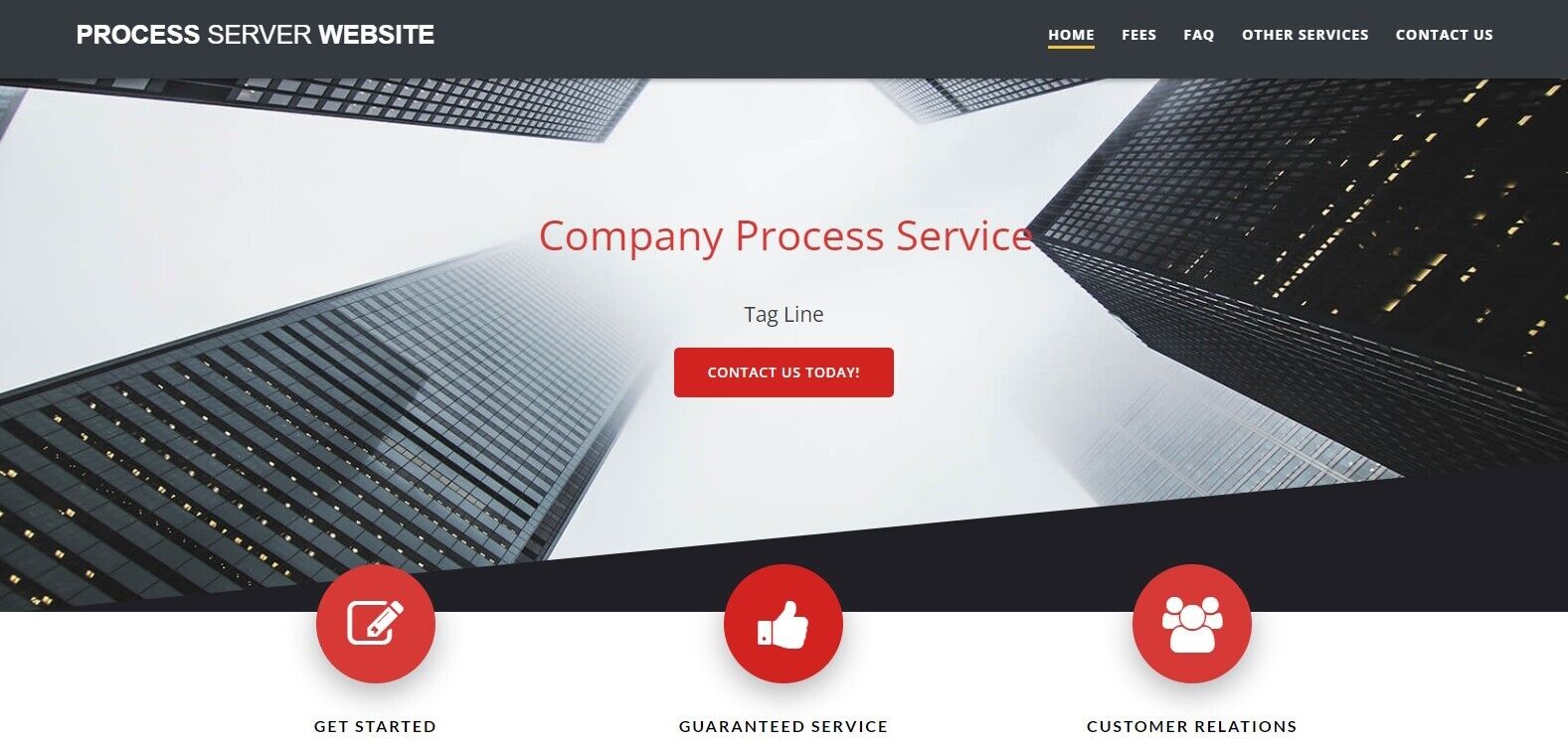 Process Server Website w/ Domain Name and Hosting