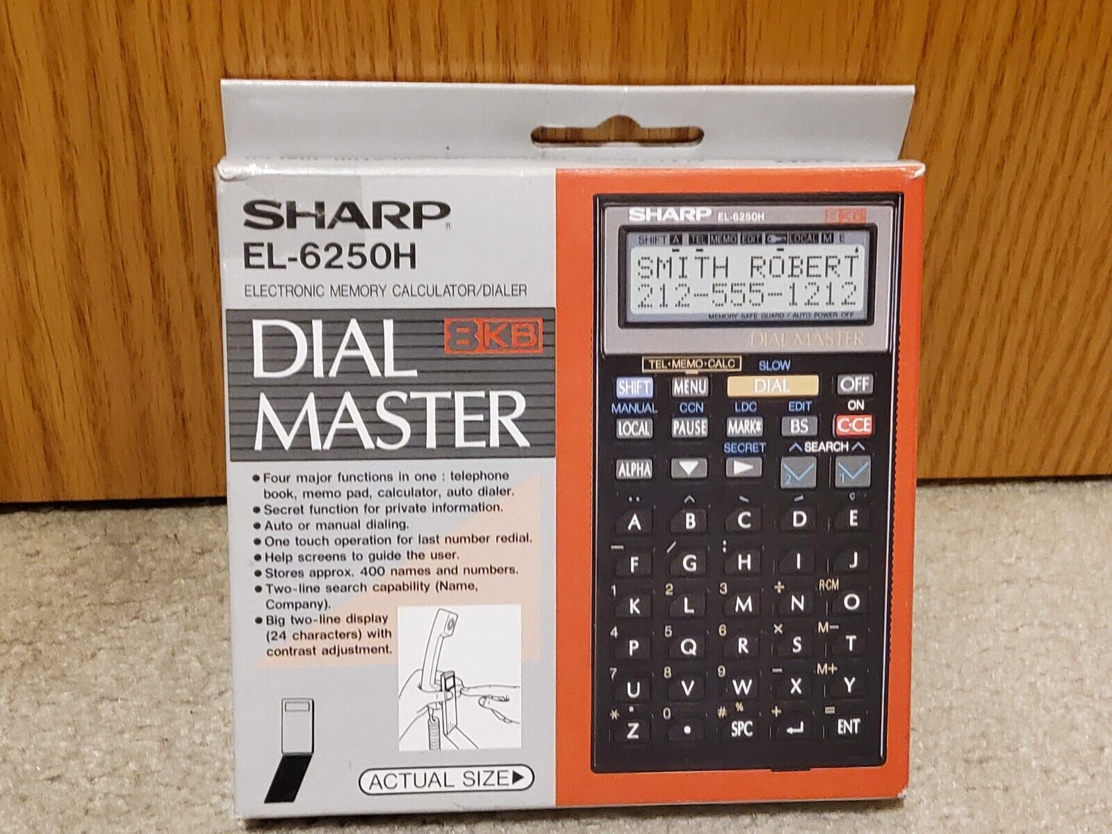 SHARP EL-6250H Phone Dialer Pocket Computer Calculator LCD Screen w/Case Vintage