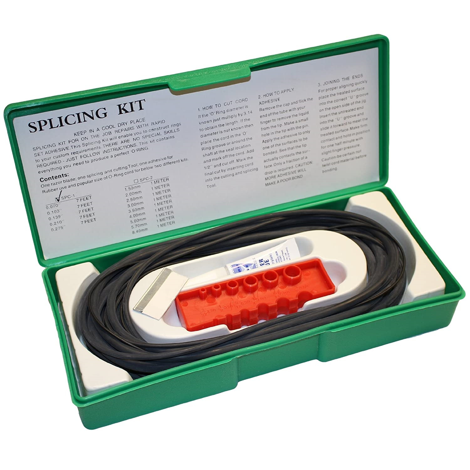 Buna-N O-Ring Splicing Kit, 70A Durometer, Black, Standard Sizes, 5 Pieces