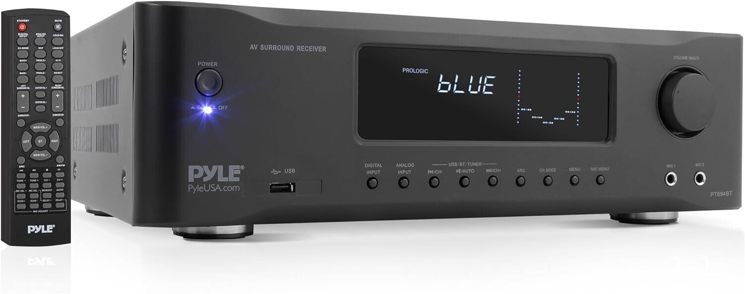 Pyle 5.2-Channel Hi-Fi Bluetooth Stereo Amplifier PT694BT 1000 Watt