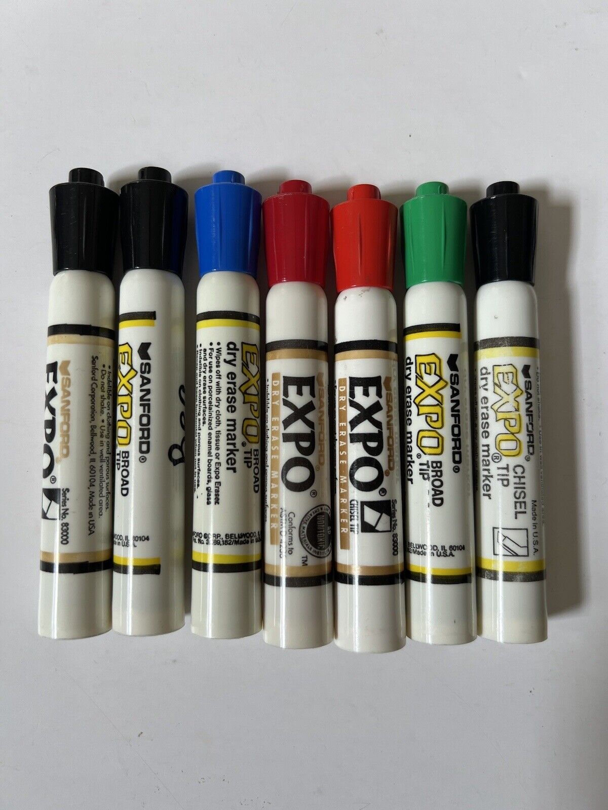 Vintage Sanford EXPO Dry Erase Markers Lot Of 7 Tested Pre Low Odor