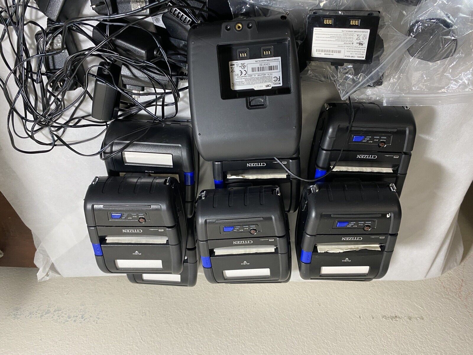 Lot of 10 Citizen CMP-30BT Thermal Mobile Receipt/Barcode Printer W/OEM Adapter