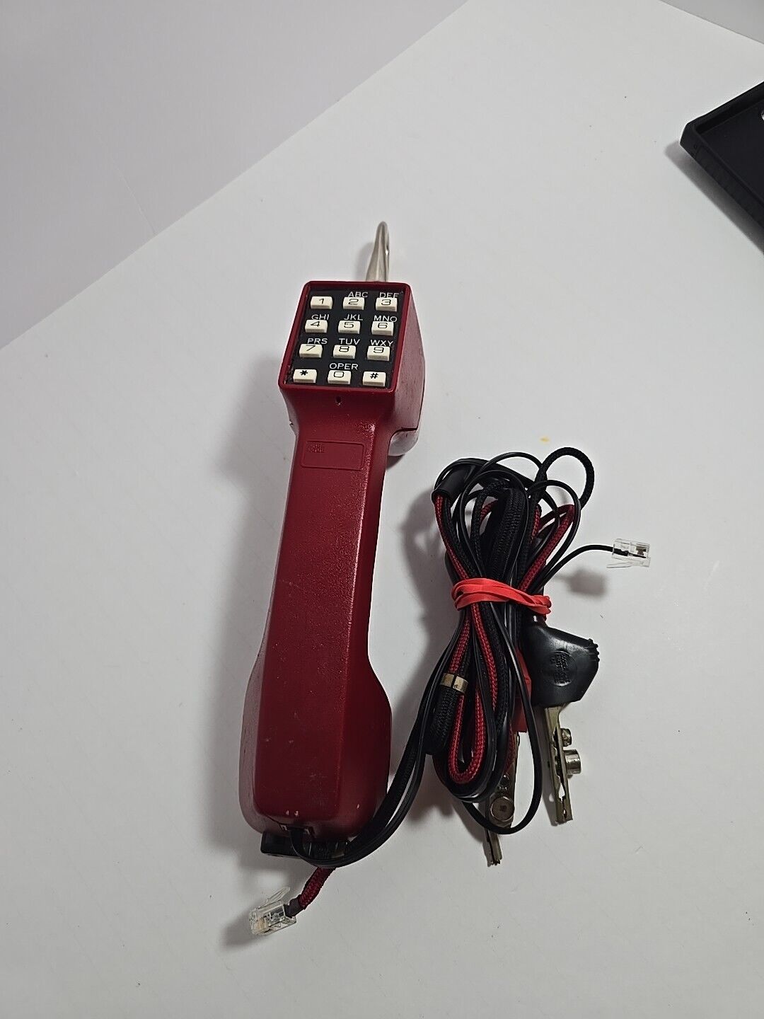 Vintage Walker WTS-201 Telephone LIneman\'s Test Handset Red Phone Butt