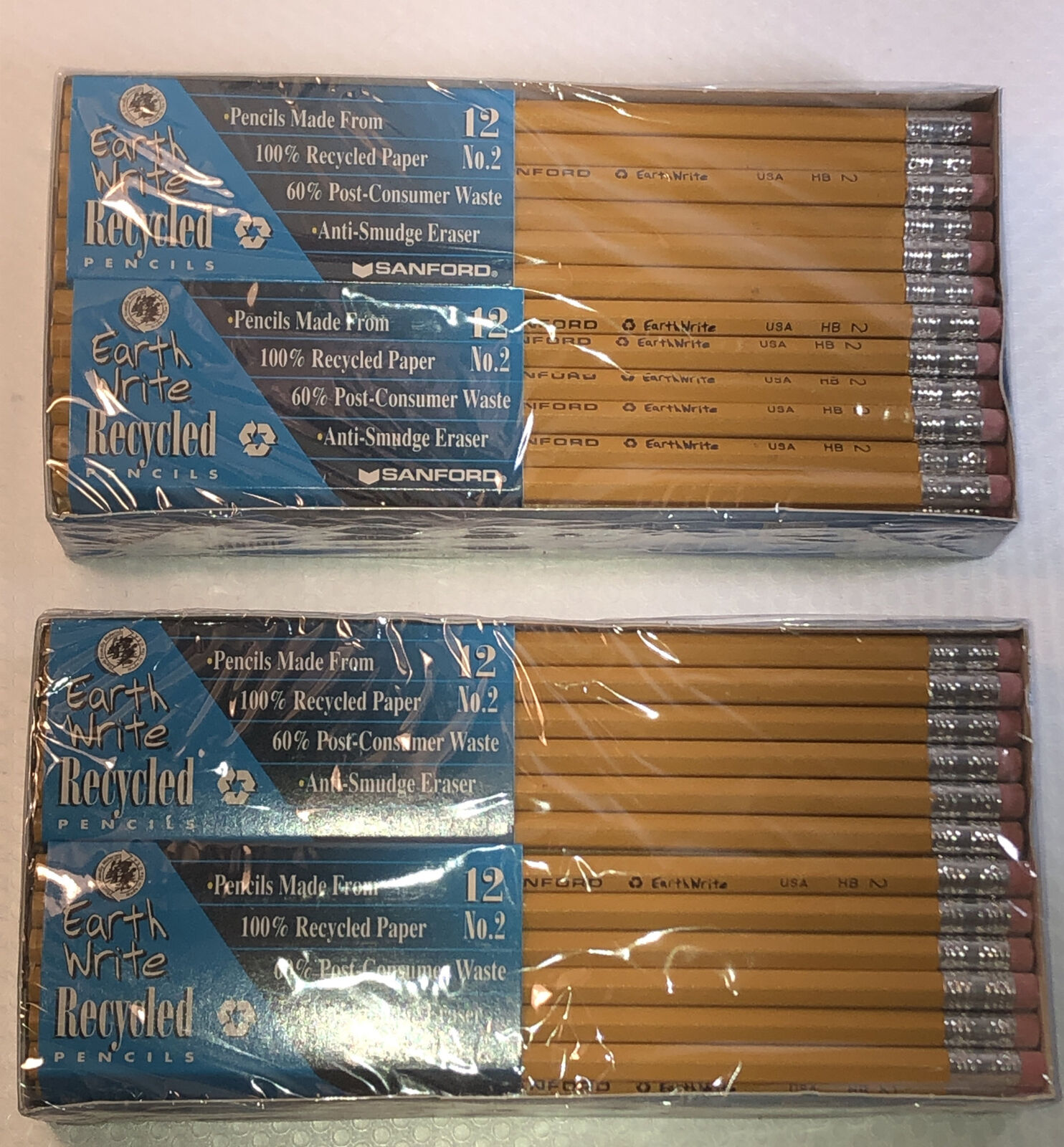 Vintage Sanford Earth Write 48 ct  Pencils  Lot Of 2 Anti-Smudge 1998 #2 New