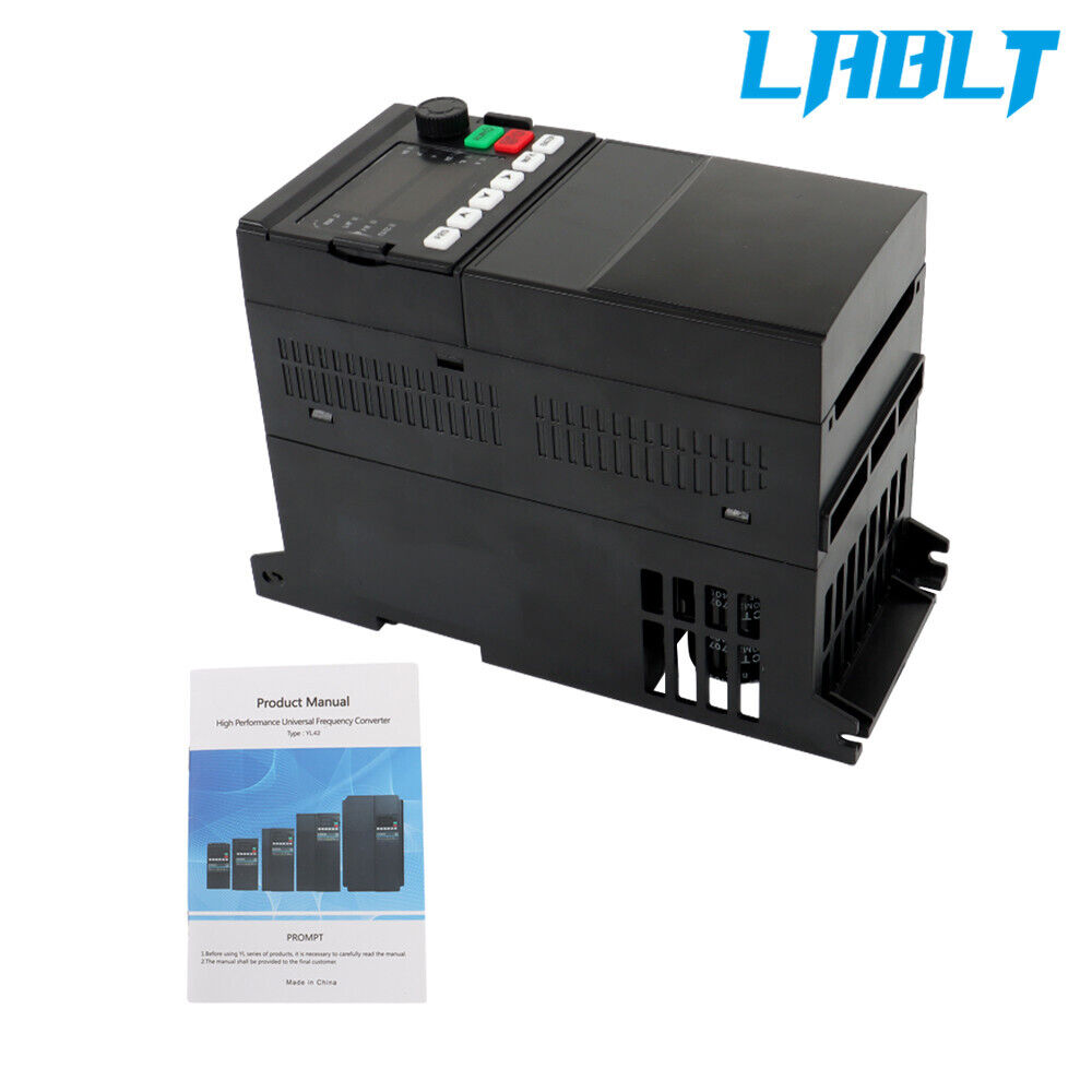 LABLT VFD 1 to 3 Phase Variable Frequency Drive 1.5kW 2HP 220V Input AC 7A