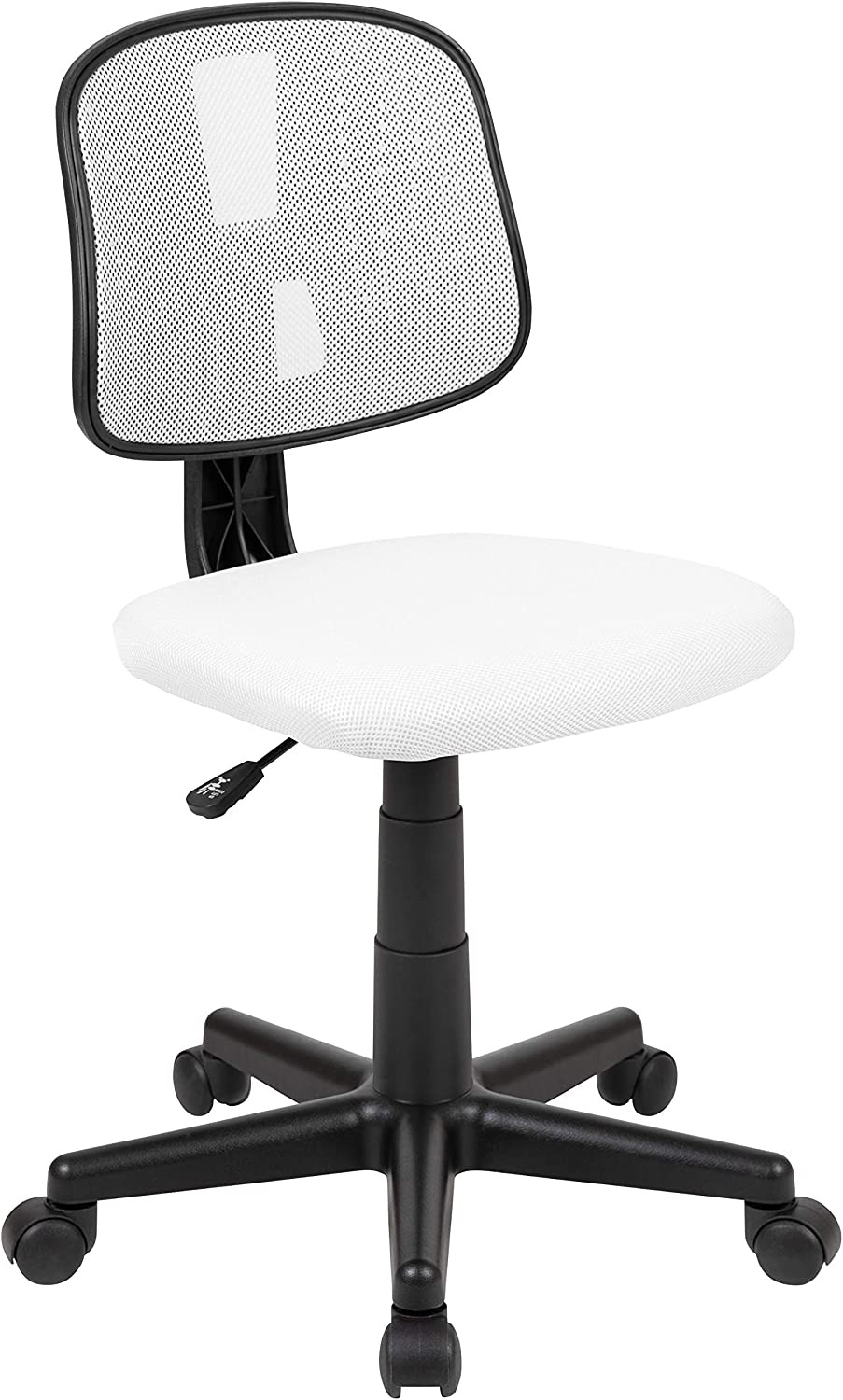 Flash Fundamentals Mid-Back White Mesh Swivel Task Office Chair with Pivot Back