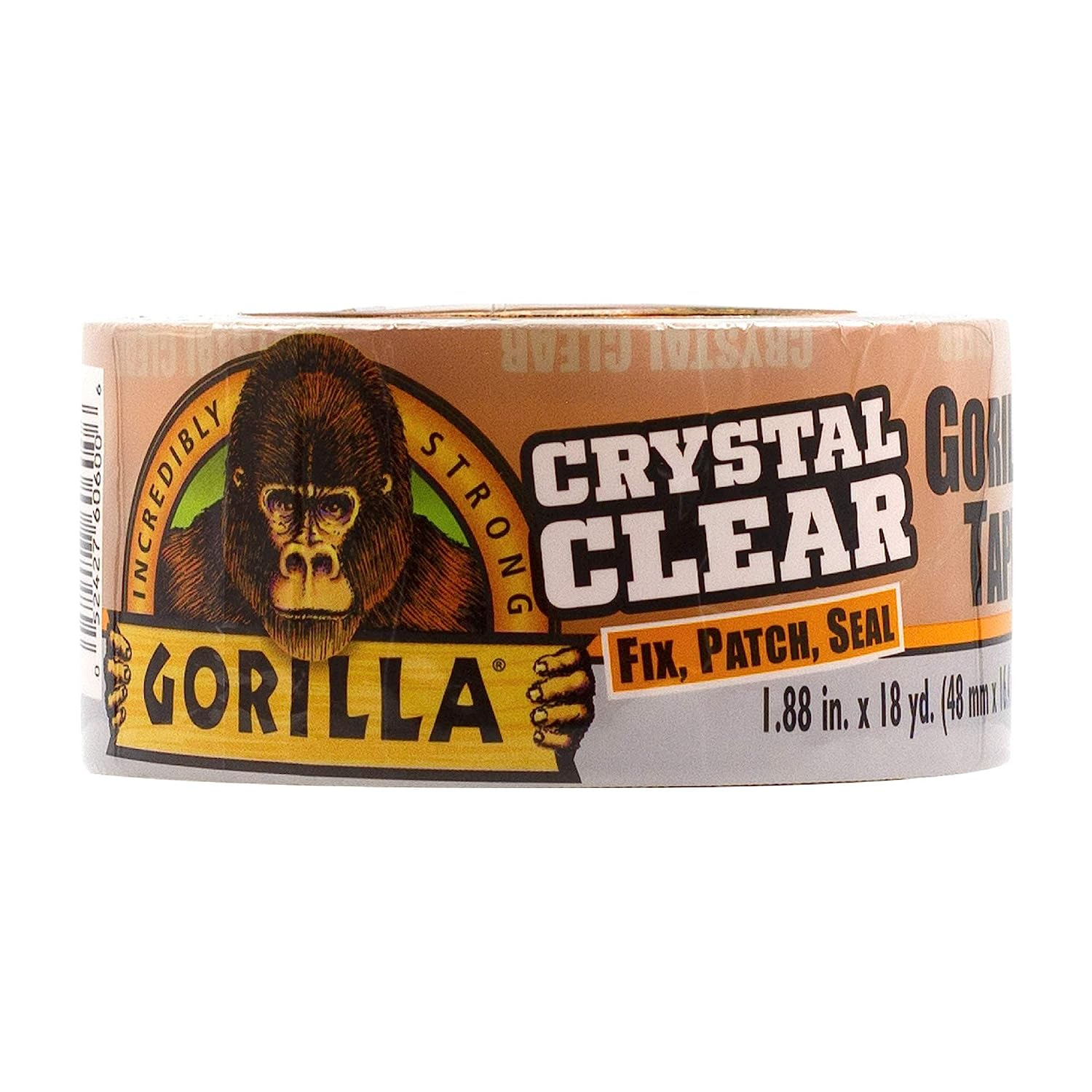 Gorilla Crystal Clear Repair Duct Tape, 1.88” X 18 Yd, Clear