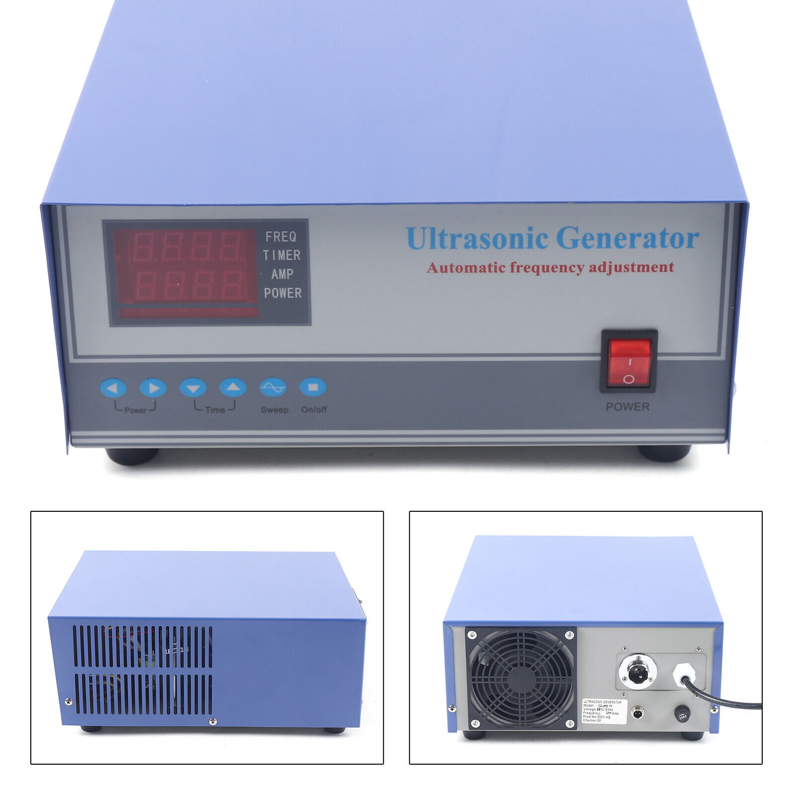 1200W Ultrasonic Generator Digital Display Transducer Driver w/2*Plug Adjustable
