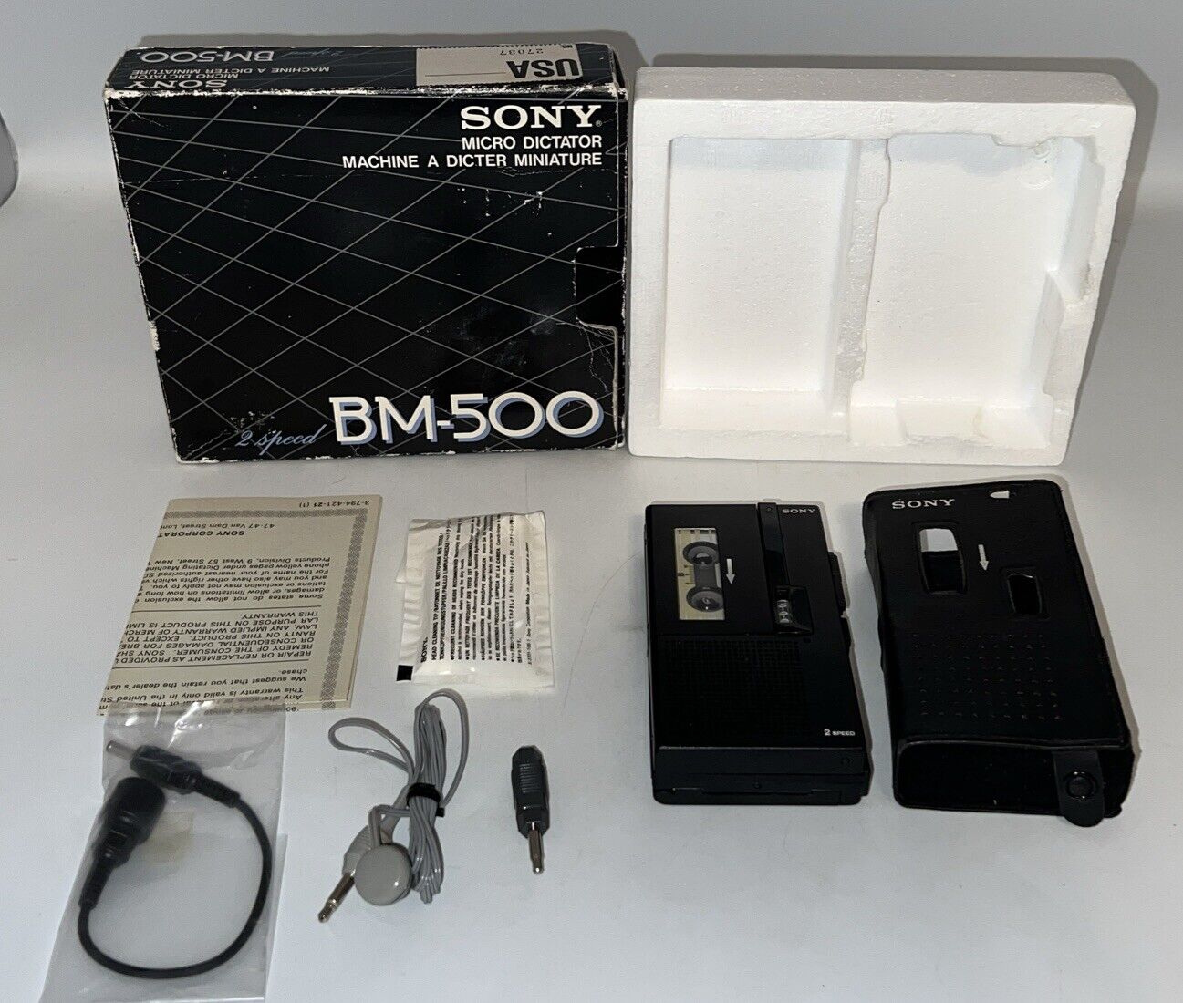 VINTAGE Sony BM-500 Micro Cassette Voice Recorder Dictaphone - Read Description