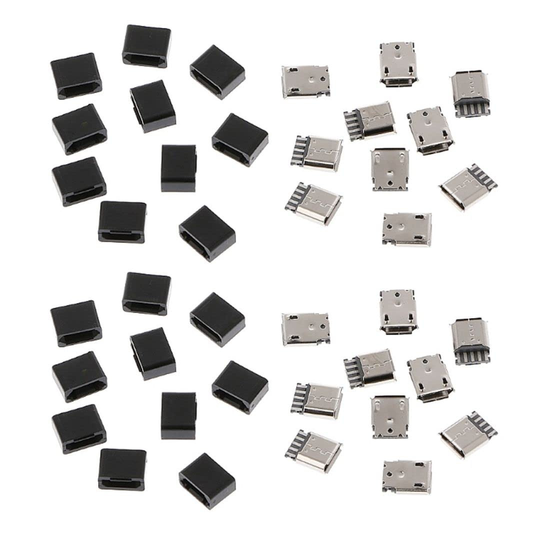50Pcs Micro USB Type B Female 5 Pin Jack Port Socket Connector Solder Type Repai