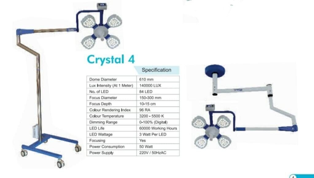 SURGICAL PRODUCT, Crystal series with 140000 Lux intensity, 84 Led, ABS PRODUCT