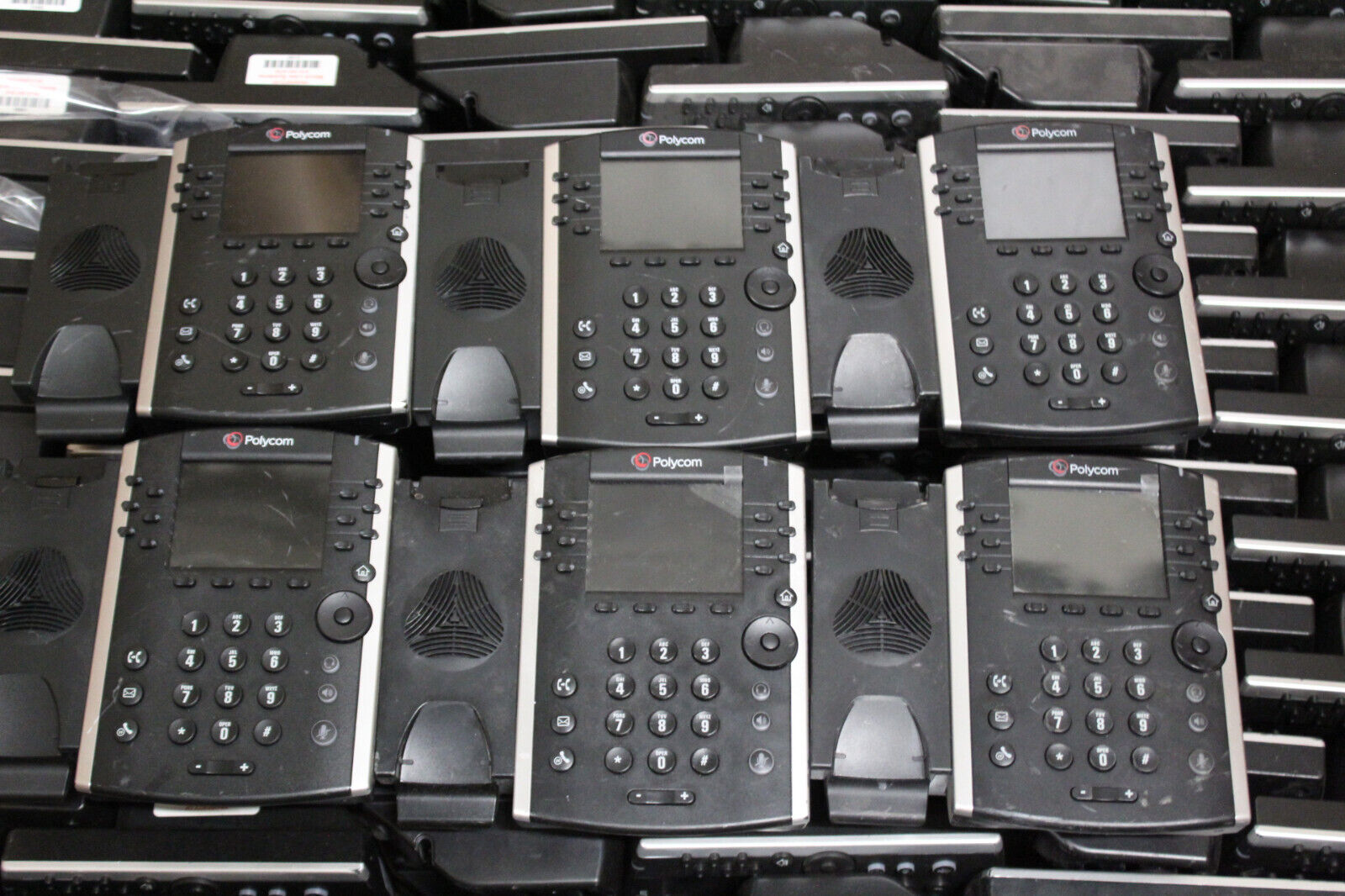 Lot of 100 Polycom VVX 400 Office IP Phones 2201-46104-001 W/ Stands & Handsets