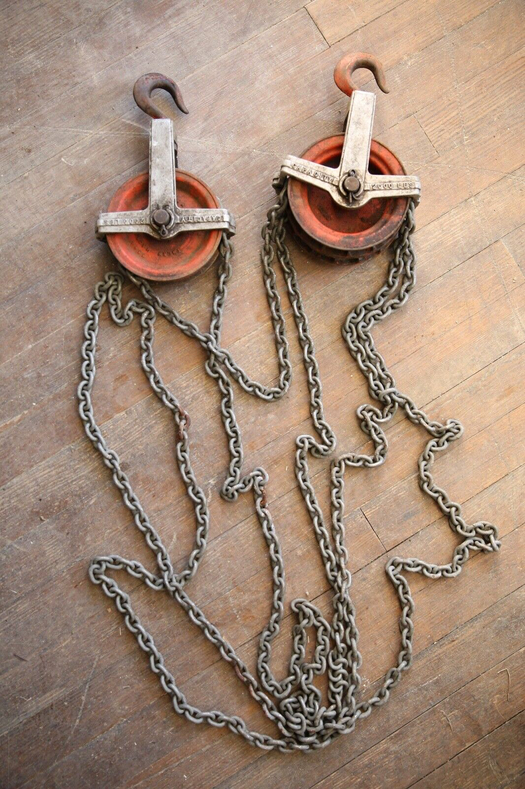 Vintage Durbin Durco Chain Hoist 2000 lb Load Hoist Lift Hook industrial pulley