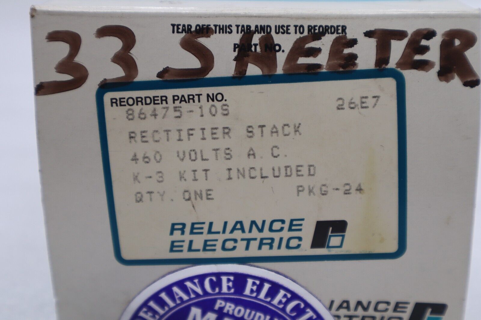 Reliance 86475-10S New Rectifier Stack 460 Volts AC NEW STOCK K-2812