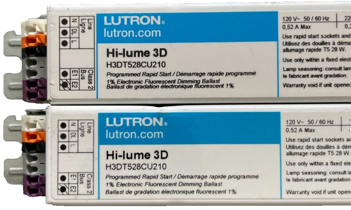 Lutron Hi-lume 3D Electronic Fluorescent Dimming Ballast H3DT528CU210
