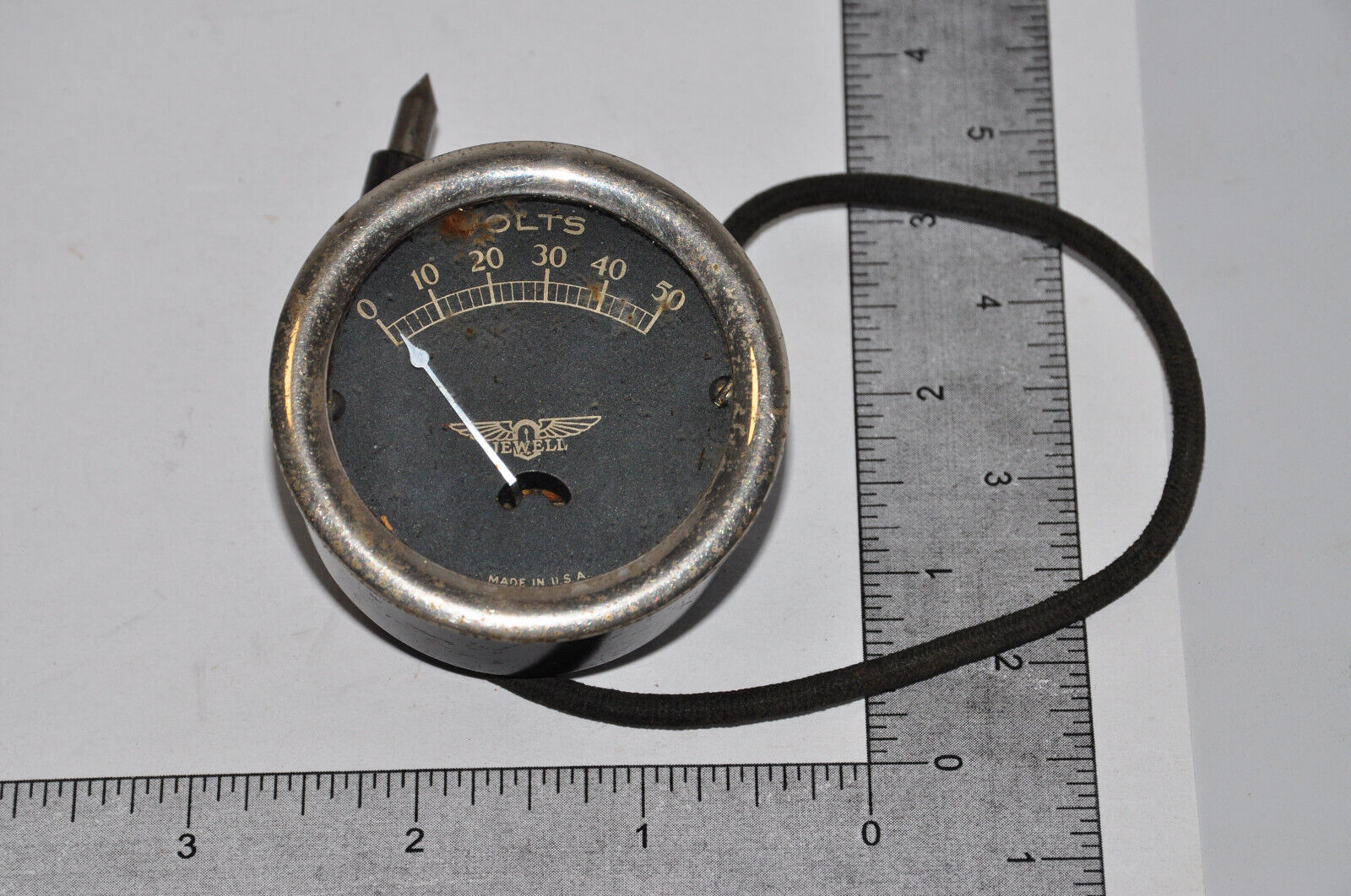 Vintage Jewell Electrical Instrument Co Steampunk Meter Gauge Volts - Works