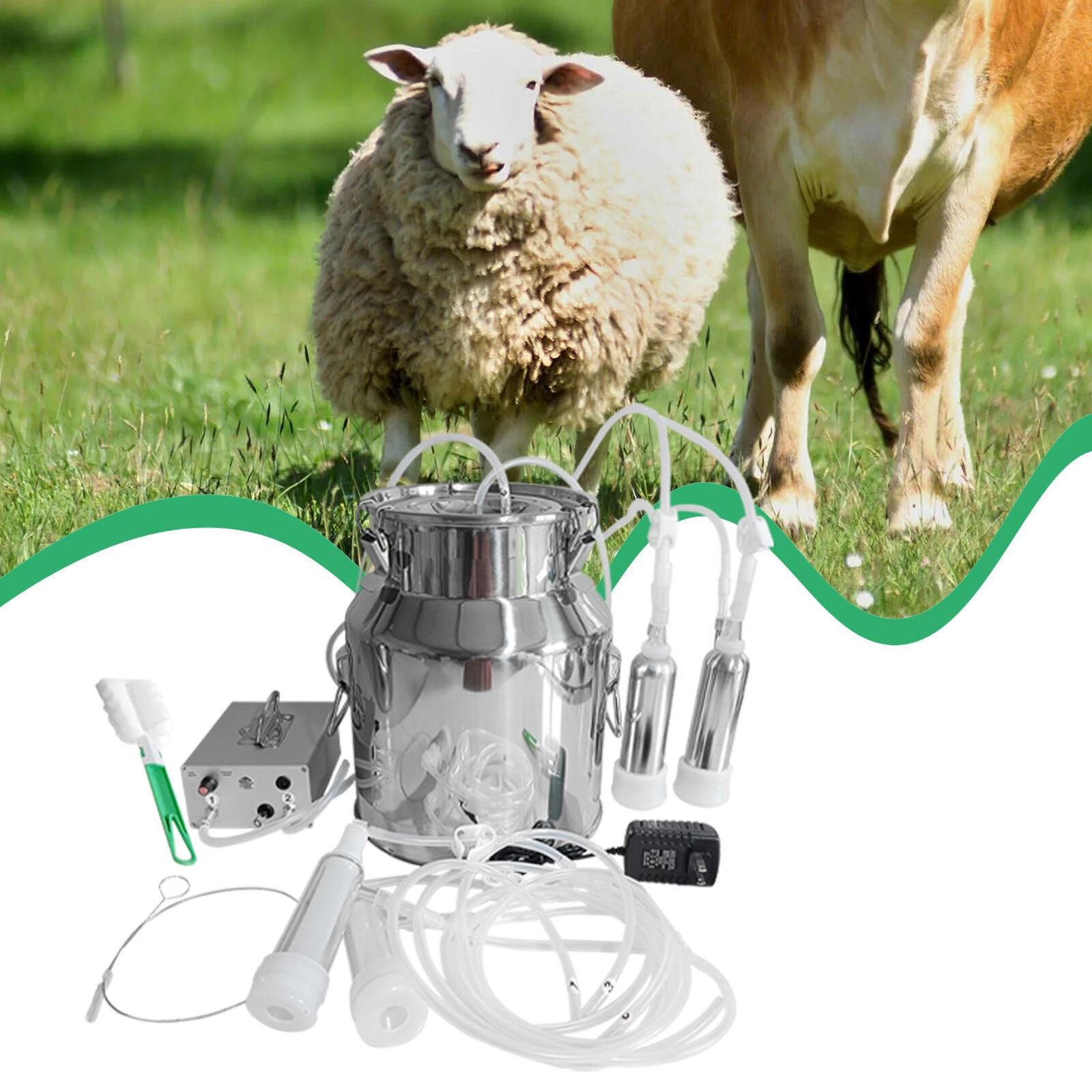 14L Cow Milker Machine Automatic Pulsation Vacuum Milker for Cow and Sheep