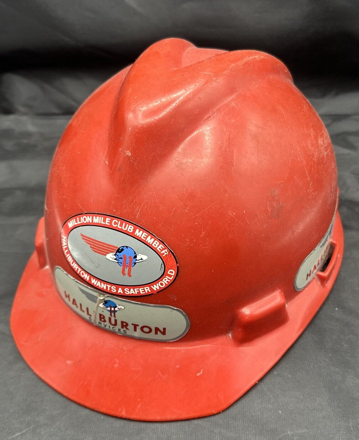 Halliburton MSA RED Vintage Hard Hat B3