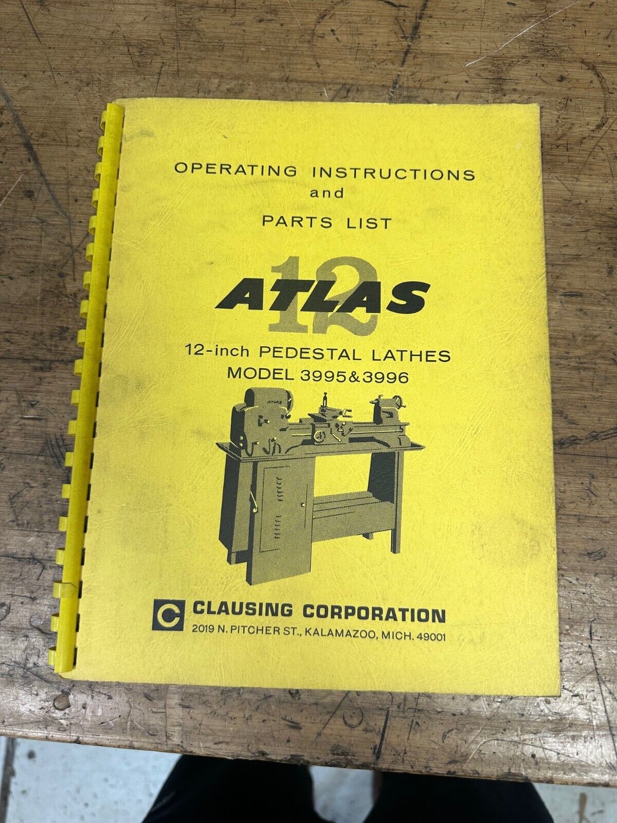 Atlas 12 Inch Pedestal Lathe Operating Manual - Original Print - Vintage