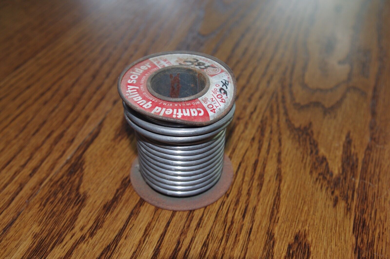 vintage Canfield Solder 40% Tin and 60% Lead 40/60 .12 in diameter