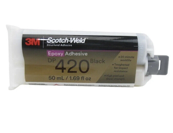 NEW - 3M ScotchWeld Epoxy Adhesive Dp420 Black 50mL - Exp 2025+ FREE EPX Tip