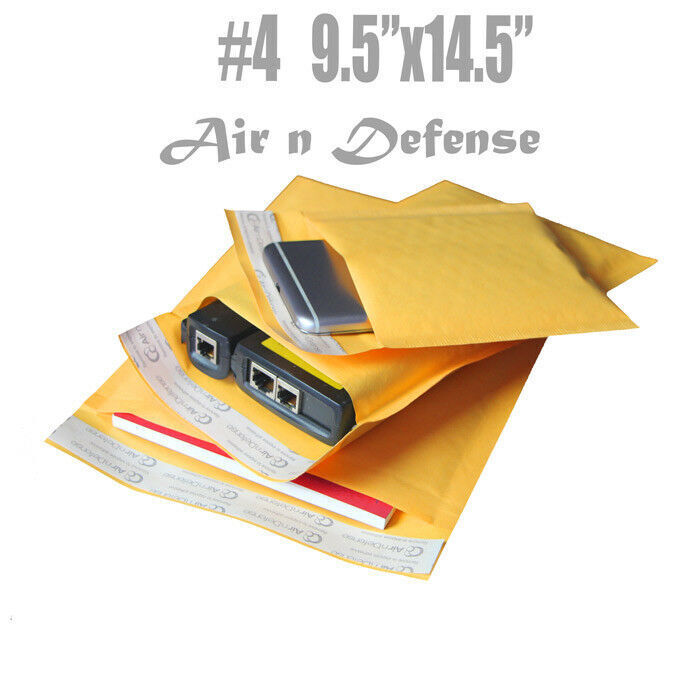 300 #4 9.5 x14.5 Kraft Bubble Padded Envelopes Mailers Shipping Bags AirnDefense
