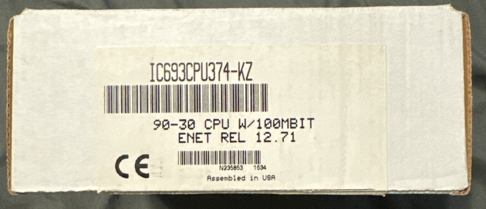 GE Fanuc IC693CPU374-KZ CPU Module w/ 240K User Mem w/Ethernet Comm - USED