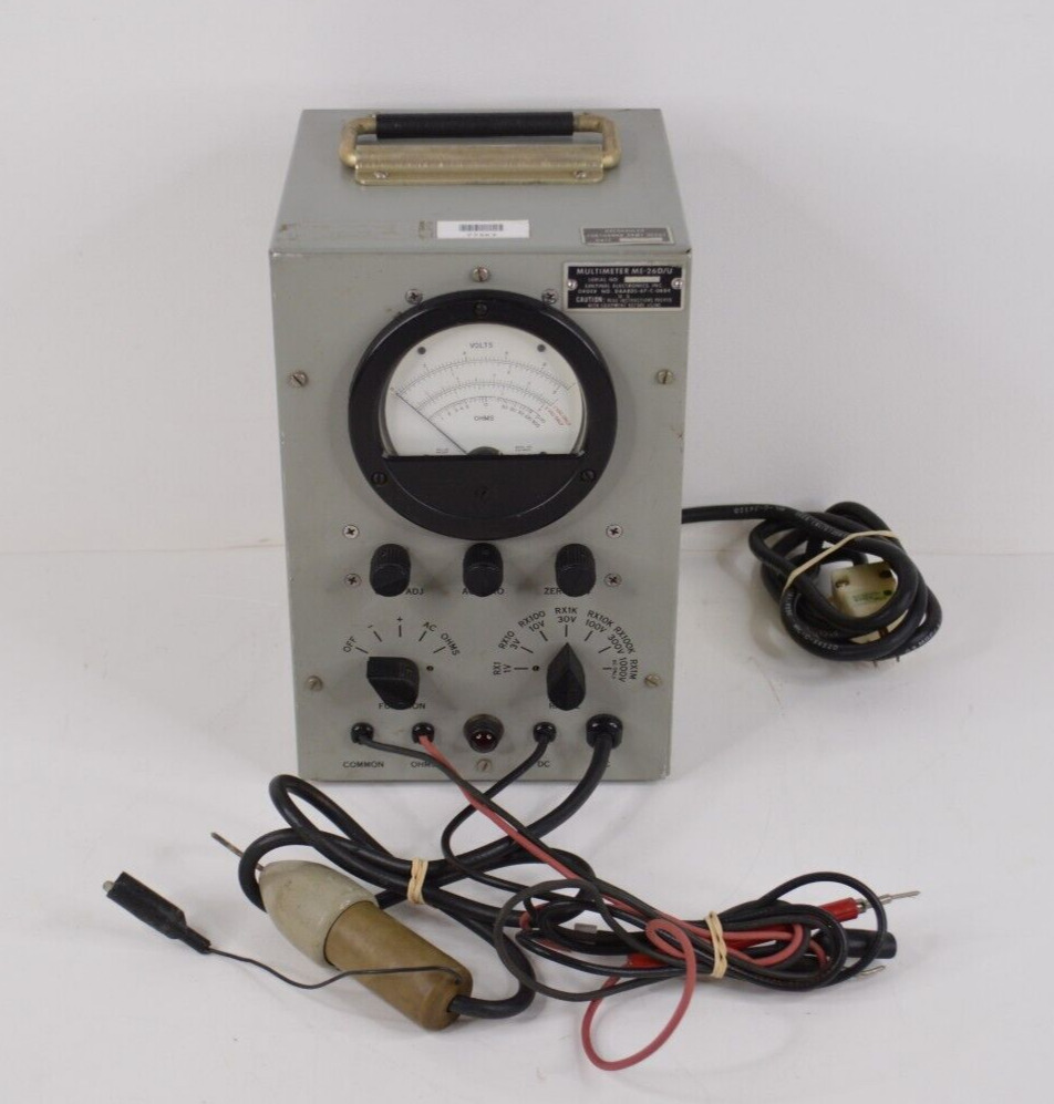 Sentinel Electronics ME-26D/U Vacuum Tube Voltmeter w/ Leads & Probe TESTED