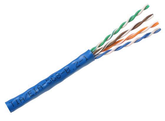 Belden 1583A 006U1000 4-Pair Cat5e UTP Non-Plenum Cable, 1,000 ft. Box, Blue