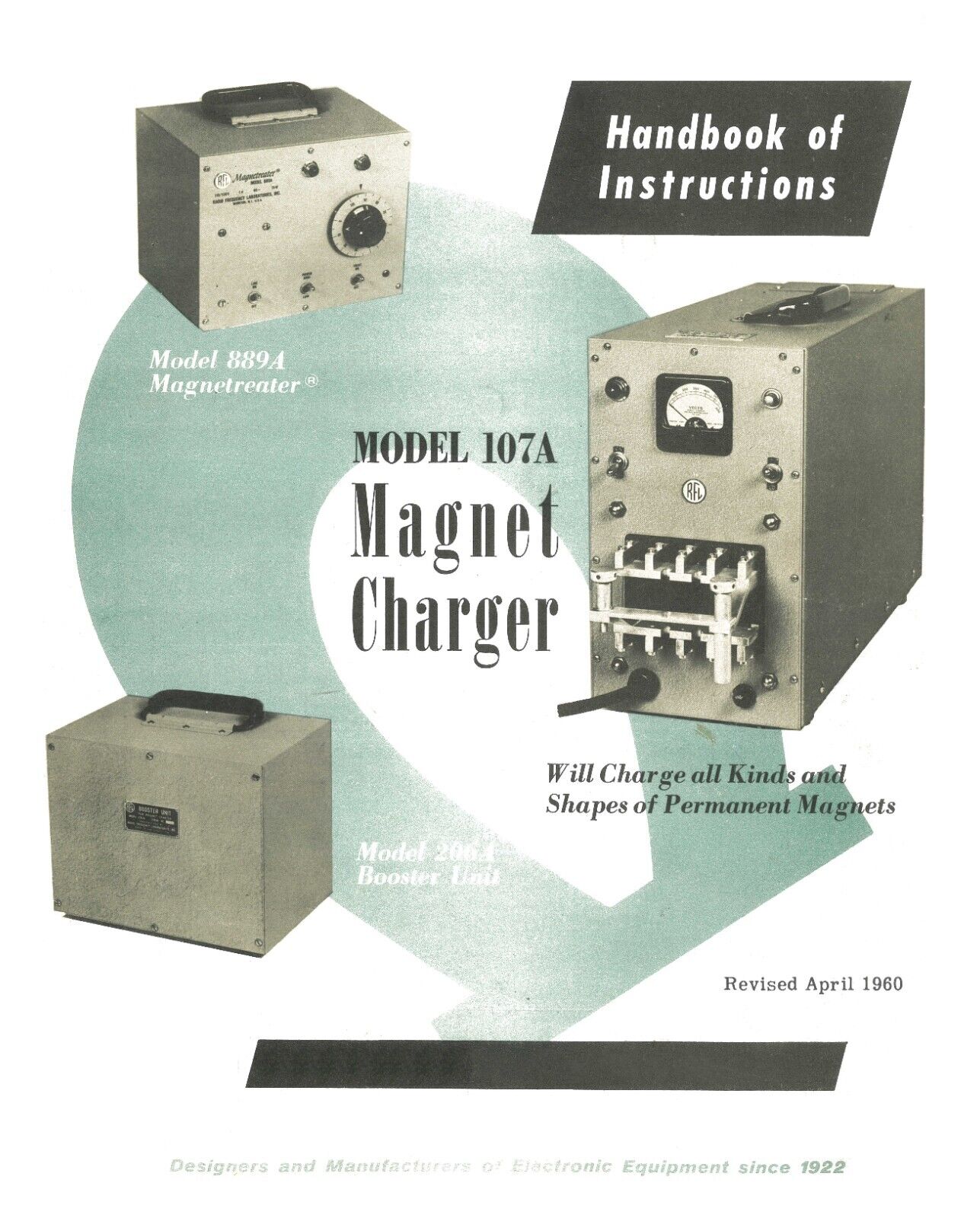 1960 Radio Frequency Lab. Model 107A Magnet Charger Instructions Handbook Manual