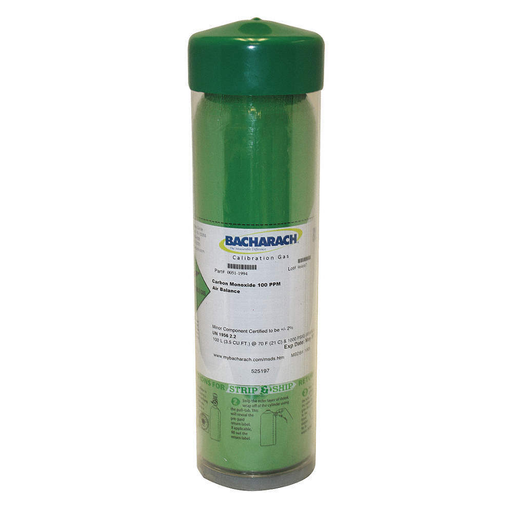 MSA 24-0492 Calibration Gas Cylinder,500ppm CO 103L 6T136