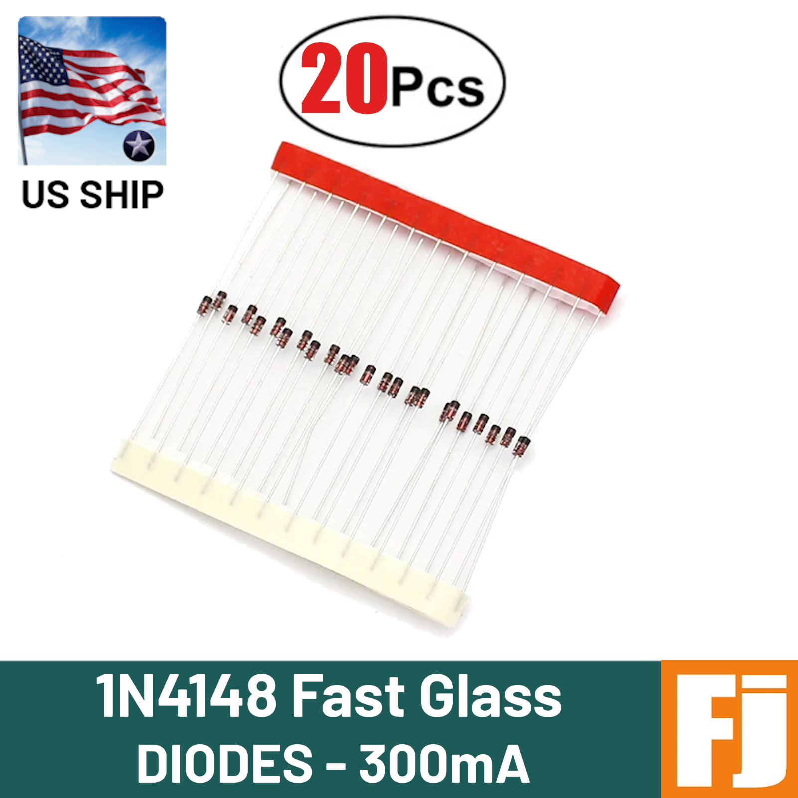 20 Pcs 1N4148 100v Fast Switching Glass Diode 1N914 | DO-35 Axial | US Ship