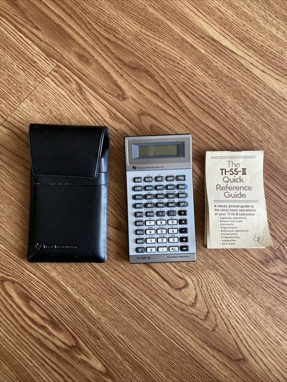 Vintage Texas Instruments TI-55 II Scientific Calculator With Case and Manual