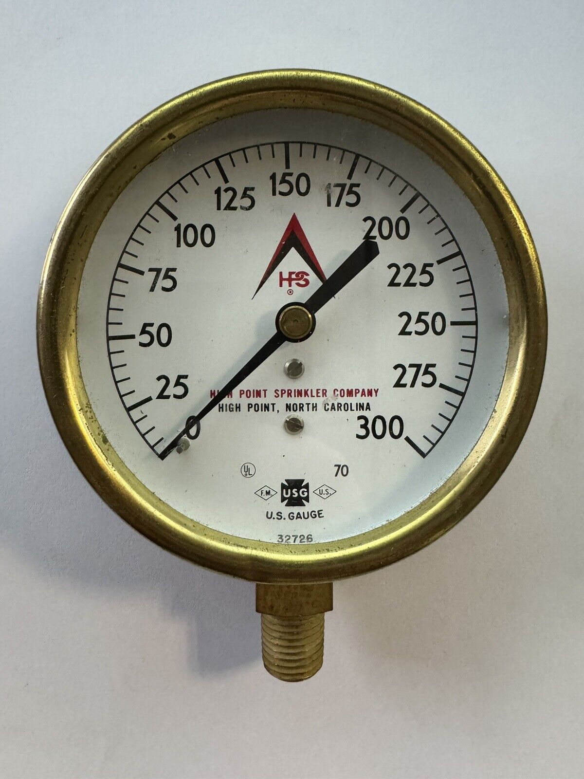Rare Vintage Brass High Point Sprinkler Company Sprinkler Water Pressure Gauge