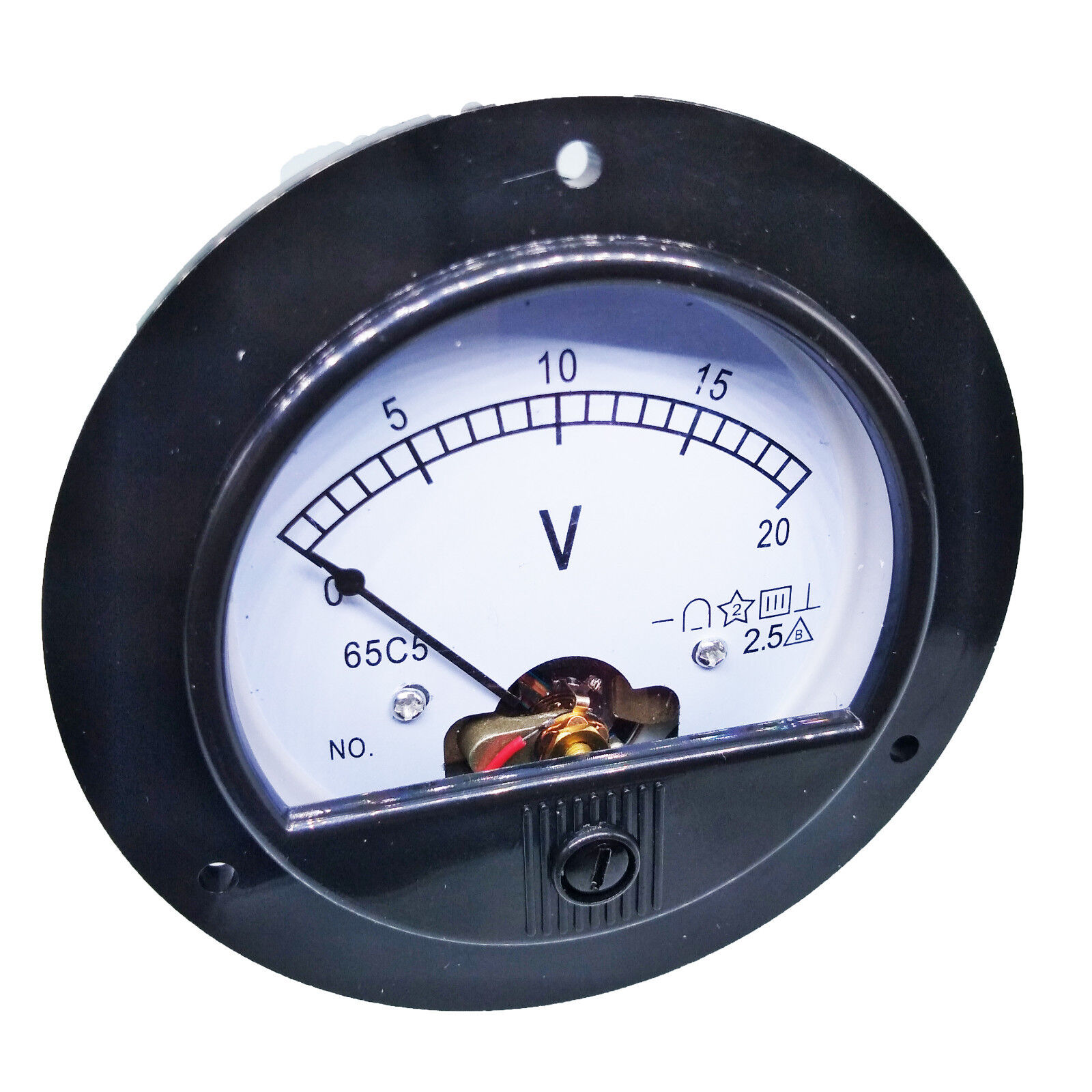 US Stock DC 0 ~ 20V Round Analog Volt Pointer Needle Panel Meter Voltmeter